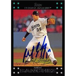 650771 Anibal Sanchez Autographed Baseball Card - Florida Marlins - 2007 Topps No.250