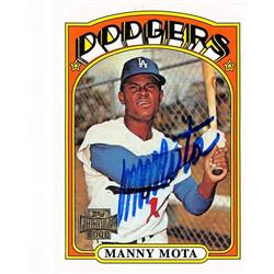650776 Manny Mota Autographed Baseball Card - Los Angeles Dodgers - 2002 Topps Archives No.45 1972 Reprint 596