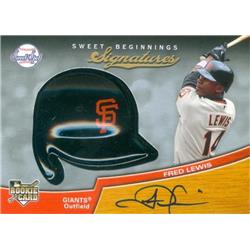 650838 Fred Lewis Autographed Baseball Card - San Francisco Giants - 2007 Upper Deck Sweet Spot Rookie Helmet No.116