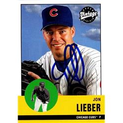 650944 Jon Lieber Autographed Baseball Card - Chicago Cubs, FT - 2001 Upper Deck Vintage No.212