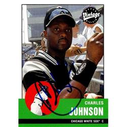 650971 Charles Johnson Autographed Baseball Card - Chicago White Sox, FT - 2001 Upper Deck Vintage No.139