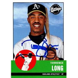 650980 Terrence Long Autographed Baseball Card - Oakland Athletics, FT - 2001 Upper Deck Vintage No.19