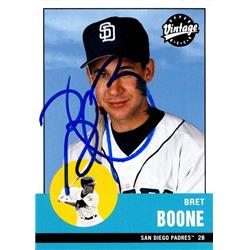 650998 Bret Boone Autographed Baseball Card - San Diego Padres, FT - 2001 Upper Deck Vintage No.294