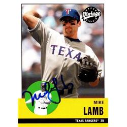 651035 Mike Lamb Autographed Baseball Card - Texas Rangers, FT - 2001 Upper Deck Vintage No.88