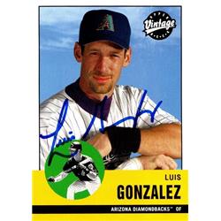 651038 Luis Gonzalez Autographed Baseball Card - Arizona Diamondbacks, FT - 2001 Upper Deck Vintage No.220