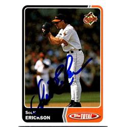 651138 Scott Erickson Autographed Baseball Card - Baltimore Orioles, FT - 2003 Topps Total No.764