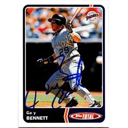 651144 Gary Bennett Autographed Baseball Card - San Diego Padres, FT - 2003 Topps Total No.745