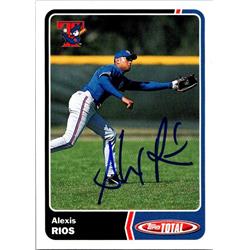 651171 Alex Rios Autographed Baseball Card - Toronto Blue Jays, FT - 2003 Topps Total No.698