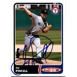 651174 Jay Powell Autographed Baseball Card - Texas Rangers, FT - 2003 Topps Total No.696