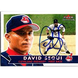 651367 David Segui Autographed Baseball Card - Cleveland Indians, FT - 2001 Fleer Tradition No.17