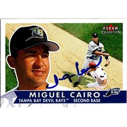651378 Miguel Cairo Autographed Baseball Card - Tampa Rays, FT - 2001 Fleer Tradition No.203