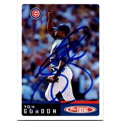 651433 Tom Gordon Autographed Baseball Card - Chicago Cubs, Flash, FT - 2002 Topps Total No.741