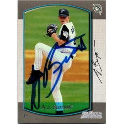 651461 A.J. Burnett Autographed Baseball Card - Florida Marlins, FT - 2000 Bowman No.235