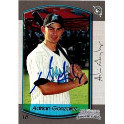 651470 Adrian Gonzalez Autographed Baseball Card - Florida Marlins, FT - 2000 Bowman Rookie No.86