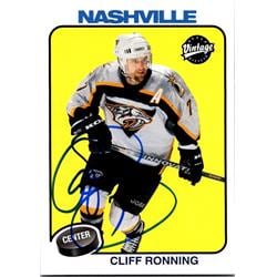 Cliff Ronning Autographed Hockey Card - Nashville Predators, FT - 2001 Upper Deck Vintage No.143