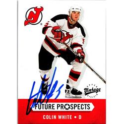651751 Colin White Autographed Hockey Card - New Jersey Devils, FT - 2000 Upper Deck Vintage Future Prospects Rookie No.385