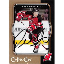 652068 Paul Martin Autographed Hockey Card - New Jersey Devils - 2007 O-Pee-Chee No.297