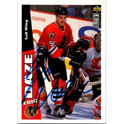 652236 Eric Daze Autographed Hockey Card - Chicago Blackhawks, FT - 1996 Upper Deck No.45