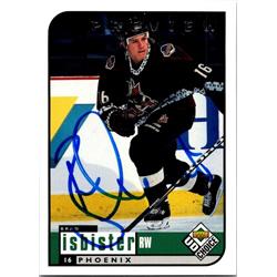 652378 Brad Isbister Autographed Hockey Card - Phoenix Coyotes, FT - 1998 Upper Deck Choice No.161