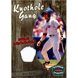 652618 Nomar Garciaparra Player Worn Jersey Patch Baseball Card - Boston Red Sox - 2003 Fleer Splinters Knothole Gang No.NGKG