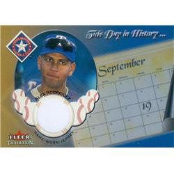 583186 Alex Rodriguez Player Worn Jersey Patch Baseball Card - Texas Rangers, 67 - 2002 Fleer This Day In History