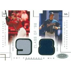 583190 Sean Burroughs & Austin Kearns Player Worn Jersey Patch Baseball Card - Padres, Reds, 67 - 2003 Fleer Hot Propects No.AKSB LE 349-375