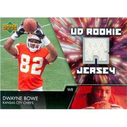 Picture of Autograph Warehouse 583344 Dwayne Bowe Player Worn Jersey Patch Football Card - Kansas City Chiefs - 2007 Upper Deck Rookie No.UDRJDB
