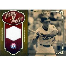 583625 Alfonso Soriano Player Worn Jersey Patch Baseball Card - Texas Rangers - 2005 Donruss Timber & Threads No.TT2