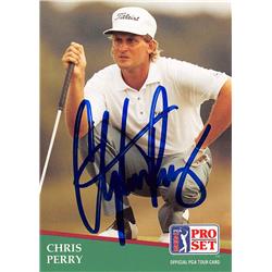 584211 Chris Perry Autographed Golf Card - PGA, Michigan Wolverines, SC - 1991 Pro Set No.137