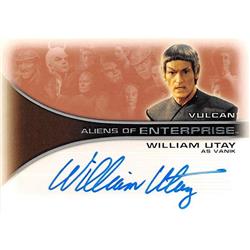 584361 William Utay Signed Trading Card - Enterprise Aliens As Vulcan Vanik 2002 Star Trek No.AA10 Certified Insert 67