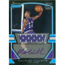 Maurice Williams Autographed Player Worn Jersey Patch Basketball Card - Utah Jazz - 2003 Bowman Certified No.97