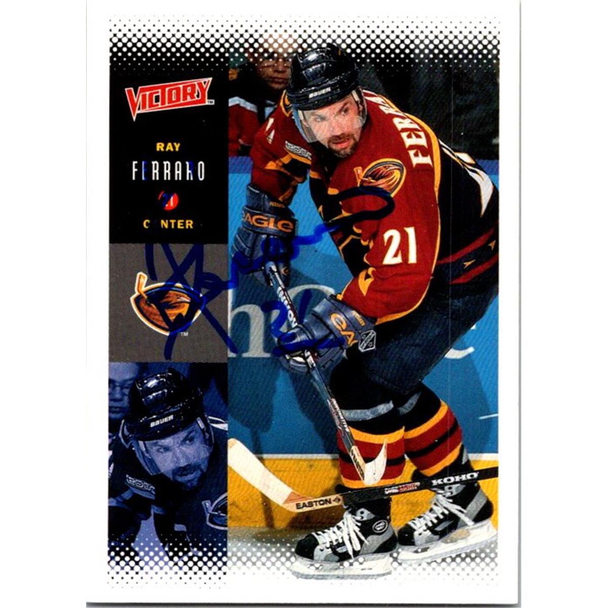 Ray Ferraro Autographed Hockey Card - Atlanta Thrashers, FT - 2000 Upper Deck Victory No.16