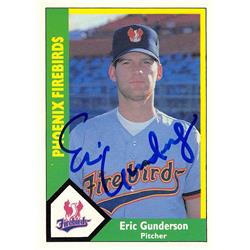 618487 Eric Gunderson Autographed Baseball Card - Phoenix Firebirds, Giants - 1990 CMC Minor League Rookie No.534