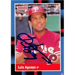 Luis Aguayo autographed Baseball Card (Philadelphia Phillies, SC) 1988 Donruss #185 - Baseball Slabbed Autographed Cards