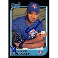 618676 Kelvim Escobar Autographed Baseball Card - Toronto Blue Jays, SC - 1997 Bowman 1st Rookie No.394