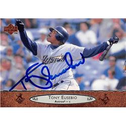 618838 Tony Eusebio Autographed Baseball Card - Houston Astros, SC - 1996 Upper Deck No.344