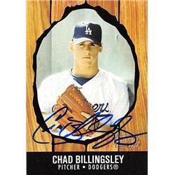 190833 Chad Billingsley Autographed Baseball Card - Los Angeles Dodgers, FT - 2003 Bowman Heritage First Year No.255