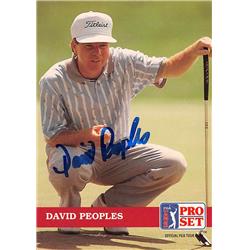 584216 David Peoples Autographed Golf Card - PGA, Florida Gators, SC - 1992 Pro Set No.48