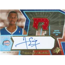 584824 Daniel Ewing Autographed Player Worn Jersey Patch Basketball Card - Los Angeles Clippers - 2005 Upper Deck Rookie No.123
