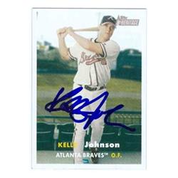 585482 Kelly Johnson Autographed Baseball Card - Atlanta Braves - 2006 Topps Heritage No.462
