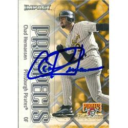 586039 Chad Hermansen Autographed Baseball Card - Pittsburgh Pirates - 2000 Skybox Impact No.124