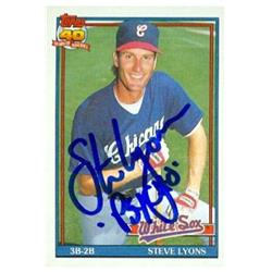 586218 Steve Lyons Autographed Baseball Card - Chicago White Sox - 1991 Topps No.612 Inscribed Psycho