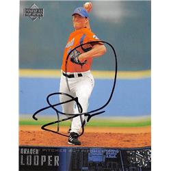 586919 Braden Looper Autographed Baseball Card - New York Mets - 2004 Upper Deck No.395
