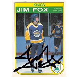 587349 Jim Fox Autographed Hockey Card - Los Angeles Kings - 1982 O Pee Chee No.154
