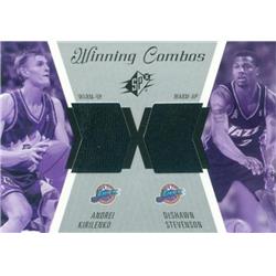 Picture of Autograph Warehouse 587761 Andrei Kirilenko & Deshawn Stevenson Player Worn Jersey Patch Basketball Card - Utah Jazz - 2003 Upper Deck Winning Combos No.WC35