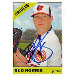 622723 Bud Norris Autographed Baseball Card - Baltimore Orioles - 2015 Topps Heritage No.167