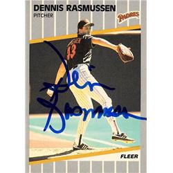 622878 Dennis Rasmussen Autographed Baseball Card - San Diego Padres - 1989 Fleer No.314