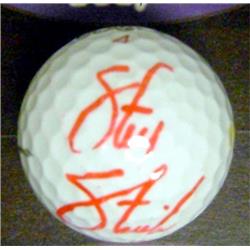 623230 Steve Stricker Autographed Golf Ball - PGA Ryder Cup 2020 University Illinois Fighting Illini - With Free Display Cube Red