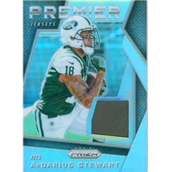 Ardarius Stewart Player Worn Jersey Patch Football Card - New York Jets - 2017 Panini Prizm Premier Refractor No.39