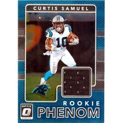 Curtis Samuel Player Worn Jersey Patch Football Card - Carolina Panthers - 2017 Donruss Optic Rookie Phenom No.12